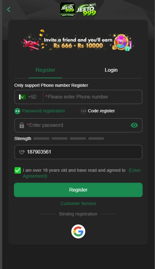 Jeeto999 Game login